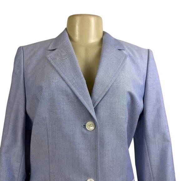 Brooks Brothers Womens Light Blue Cotton Blazer & Skirt Set Button Closures Sz 8 - Picture 5 of 16